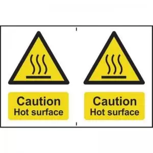 image of &lsquo;Caution Hot Surface&rsquo; Sign; Self-Adhesive