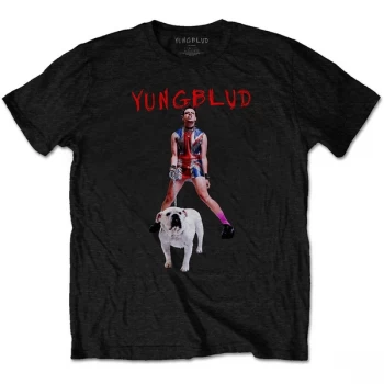 Image of Yungblud - Strawberry Lipstick Unisex Large T-Shirt - Black
