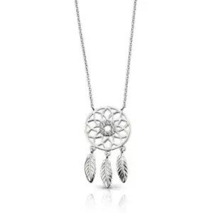 image of Allegory Symbols Silver & CZ Dream Catcher Necklace