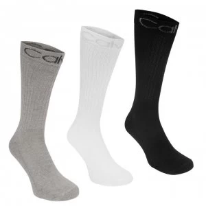 Image of Calvin Klein 3 Pack Sport Crew Socks - Blk/Wht/Gry