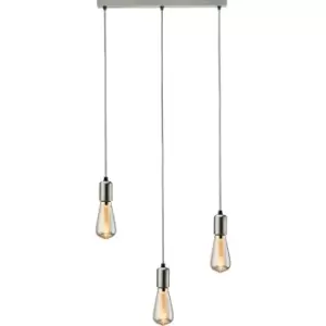 image of Knightsbridge - calla - 230V E27 Contemporary 3 Light Bar Pendant - Brushed Chrome - CALCO3BBC