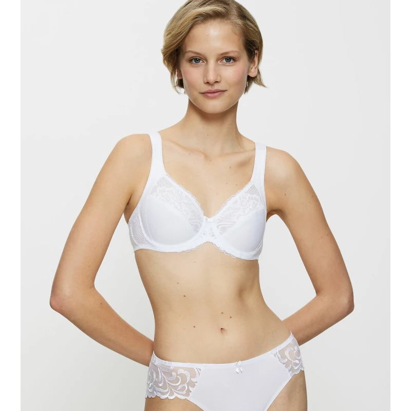 Image of Triumph Modern Lace+Cotton Full Cup Bra White Polyamide 36DD