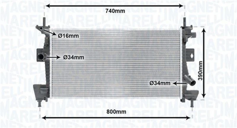 Image of MAGNETI MARELLI Engine radiator MAGNETI MARELLI 350213170200