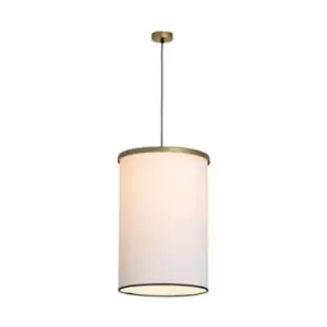 Image of Larissa Lighting - Larissa Assou Cylindrical Ceiling Pendant Light 1x E27 Max 40W Gold Matt- White