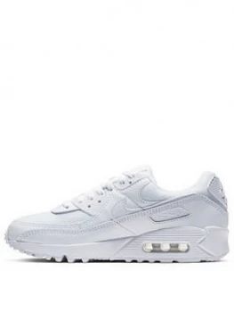 Image of Nike Air Max 90 - White/Grey, Size 4, Women