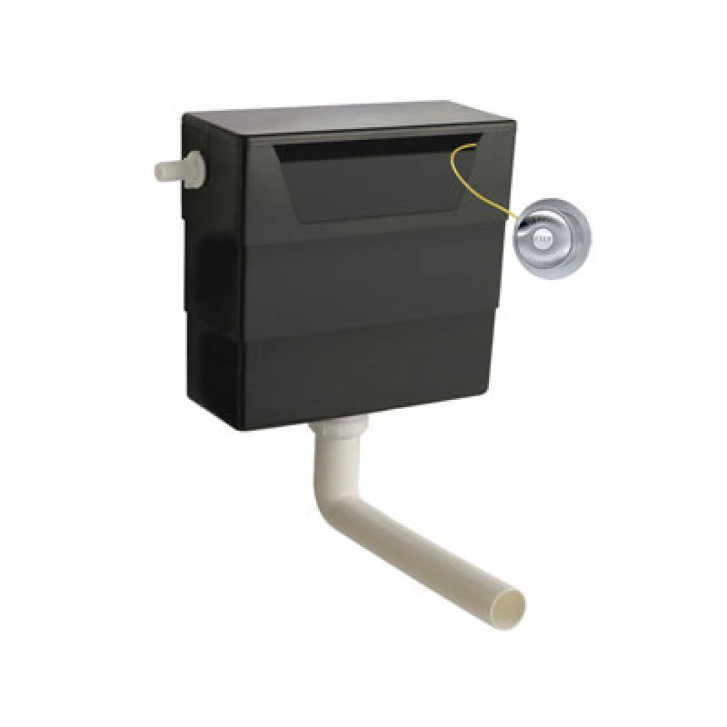 Image of Balterley Water Saving Dual Flush Side Inlet Push Button Chrome Black Silver unisex