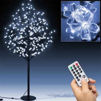 Image of LED Cherry Blossom Tree Remote Control 8 Modes Timer Outside Inside M3 220cm - 220 LEDs - Blue