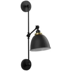 Image of Merano Hesperia Dome Wall Lamp Black, Brass Metal LED E27