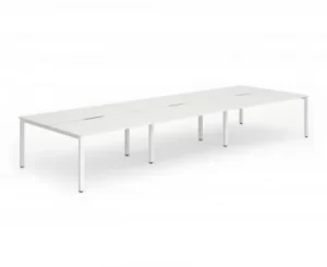 image of B2B White Frame Bench Desk 1200 White (6 Pod)