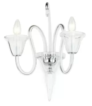 Image of Saskia Curved Chrome Candle Wall Lamp