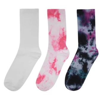 image of Fabric 3 Pack Tye Die Socks Ladies - Tie Dye