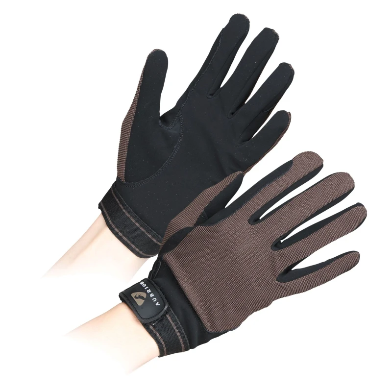 Image of Aubrion Aubrion Mesh Riding Gloves in Brown Size: X-Large Brown XL Unisex 5063107045867