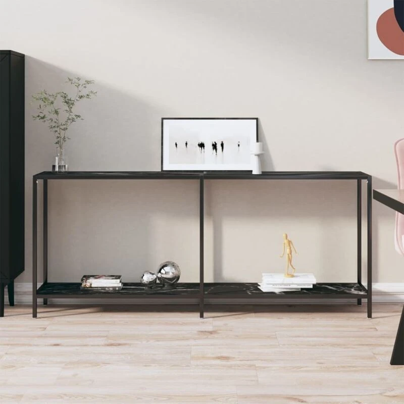 Image of VIDAXL Console Table Black 180x35x75.5cm Tempered Glass Vidaxl 8720286463024
