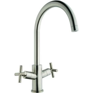 image of Wickes Kiami Monobloc Brushed Kitchen Sink Mixer Tap