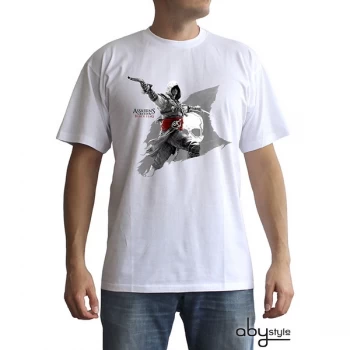 Image of Assassins Creed - Edward Flag Mens Large T-Shirt - White