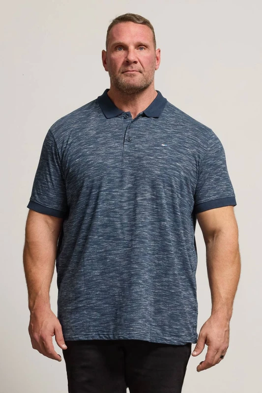 Image of BadRhino BadRhino Men Slub Polo Shirt in Blue Size: X-Large Blue XL Male 5063110865049