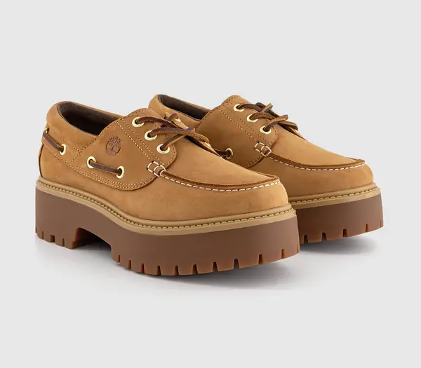 Timberland Womens Stone Street Boat Shoes Wheat Natural, 8