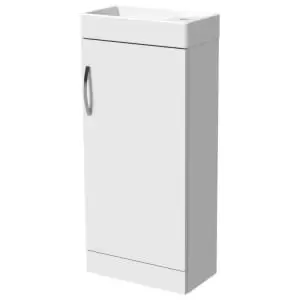 image of Wickes White Gloss Compact Vanity Unit & Basin - 905 x 405mm