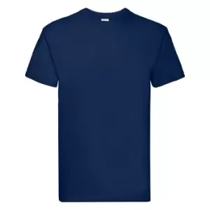 Image of Fruit Of The Loom Mens Super Premium Short Sleeve Crew Neck T-Shirt (3XL) (Navy)
