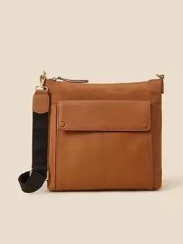 image of Accessorize Large Foldover Flap Leather Messenger