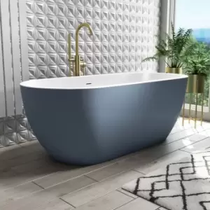 Blue Freestanding Double Ended Bath 1645 x 745mm - Sion