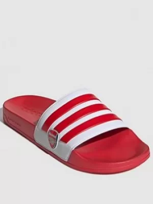 Image of adidas Adilette Shower Slide Arsenal, Red/White, Size 12, Men