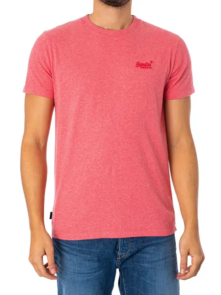 Image of Superdry Essential Logo EMB T-Shirt Punch Pink Marl L
