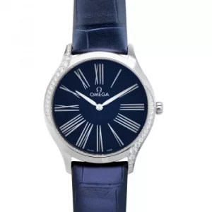 image of De Ville Tresor Quartz 36mm Quartz Blue Dial Diamonds Ladies Watch