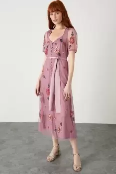 Image of 'Clarisse' Embellished Midi Dress