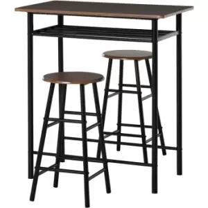 Image of 3 Piece Dining Set with 2 Matching Chairs and 1 Table for Home Bar - Homcom