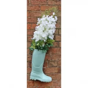 image of Ceramic Wellington Boot Planter Green 36cm