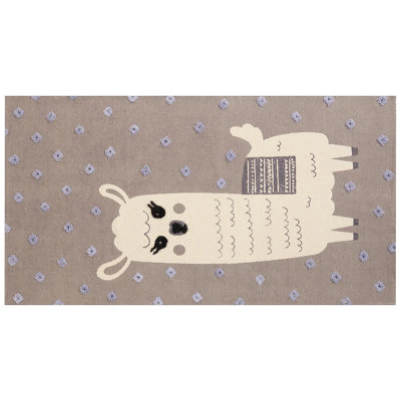 Image of Beliani Kids Rug Lubuk Brown 80 X 150 Cm Cotton