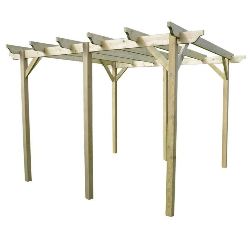 Image of Rutland County Garden Furniture Ltd Garden Pergola 6 Posts - Wood - L240 x W420 x H270cm - Light Green Light Green Unisex