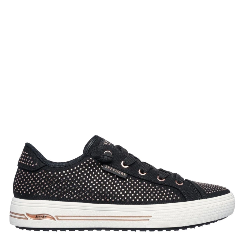 Image of Skechers Womens Slip On Trainers Black/Gold female 4 (37)