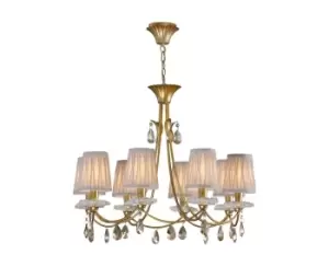 Image of Sophie Ceiling Pendant 79cm Round, 8 x E14 (Max 20W), Gold Painting, Cream Shades