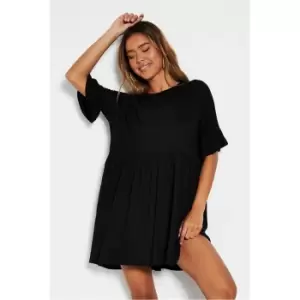 I Saw It First Black Jersey Short Sleeve T-Shirt Dress - Black