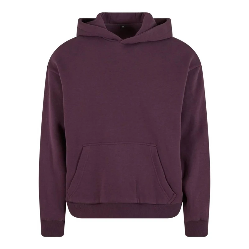 Image of Build Your Brand Mens Fluffy Pullover Hoodie in Purple Size: Large Purple Male L