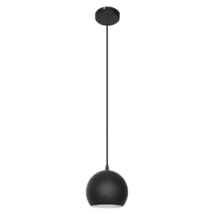 Image of Marion Dome Pendant Ceiling Light Black, White 15cm