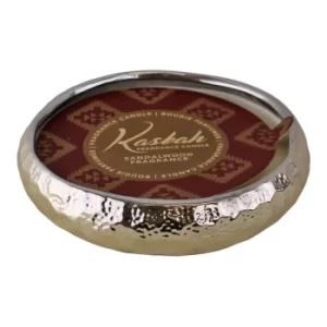Image of Gold Ceramic Bowl With 7 Wick Sandalwood Fragranced Candle
