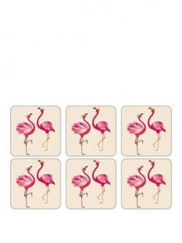 Sara Miller Flamingo Coasters ; Set Of 6