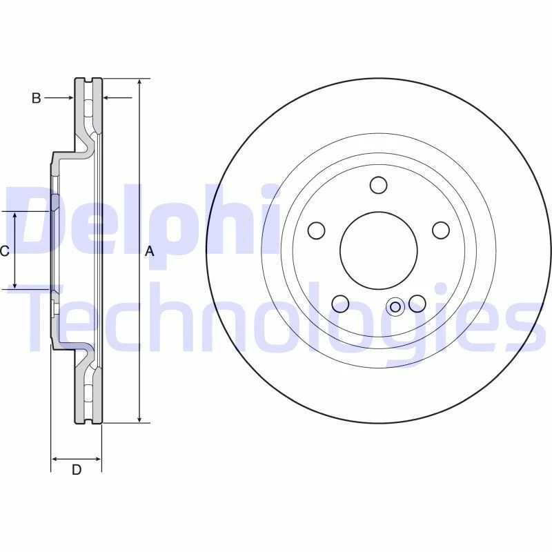 Image of DELPHI Brake disc DELPHI BG4927C