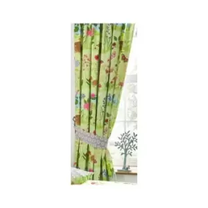 image of Bluebell Woods Curtains Pair 66x72' Woodland Animals Childrens Bedroom