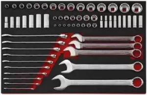 Image of Teng Tools TTEAF62 62pc EVA Imperial AF Socket & Spanner Set - 3/16" to 1 1⁄4"