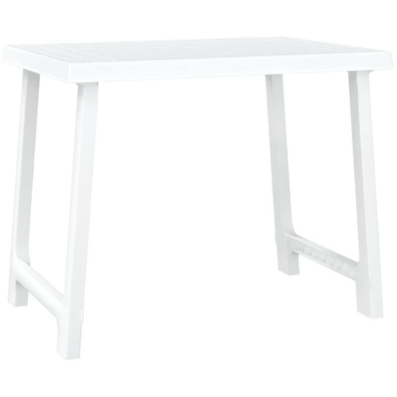 Image of vidaXL Camping Table White 79x56x64cm PP Wooden Look, White 364737