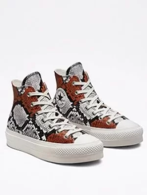 Converse Chuck Taylor All Star Lift Hi, Snake Print, Size 3, Women