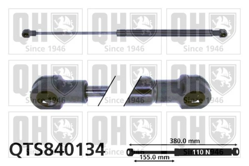 Image of QUINTON HAZELL Tailgate strut QUINTON HAZELL QTS840134