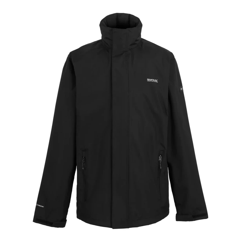 Image of Regatta Mens Matt Waterproof Hooded Shell Jacket Black RMW201 Black RMW201800-800-XXXL