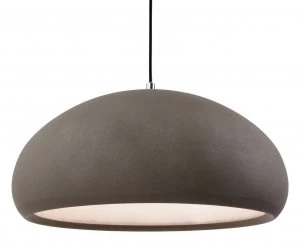 image of 1 Light Dome Ceiling Pendant Rough Sand Concrete, E27