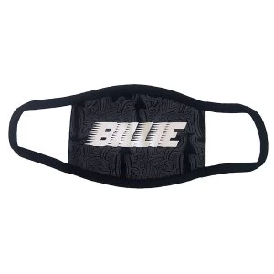 Billie Eilish - Racer Logo & Graffiti Black Face Mask - Black