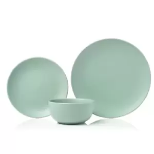 image of 12 Piece Matte Sage Stoneware Dinner Set